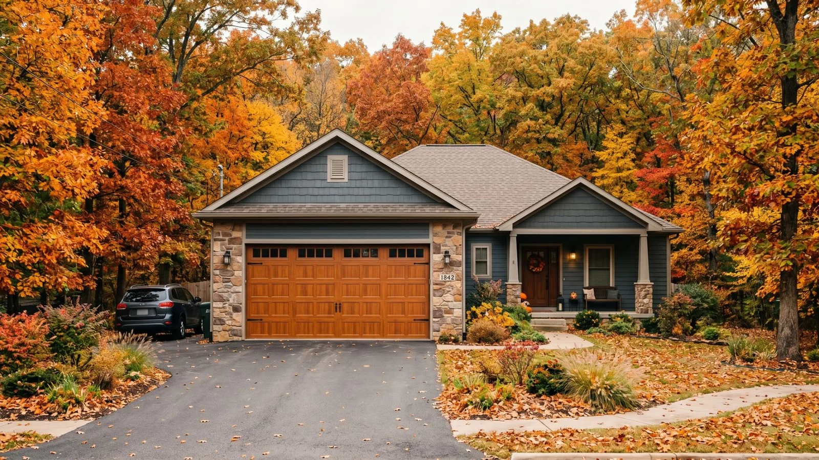 Northwest Arkansas garage in autumn