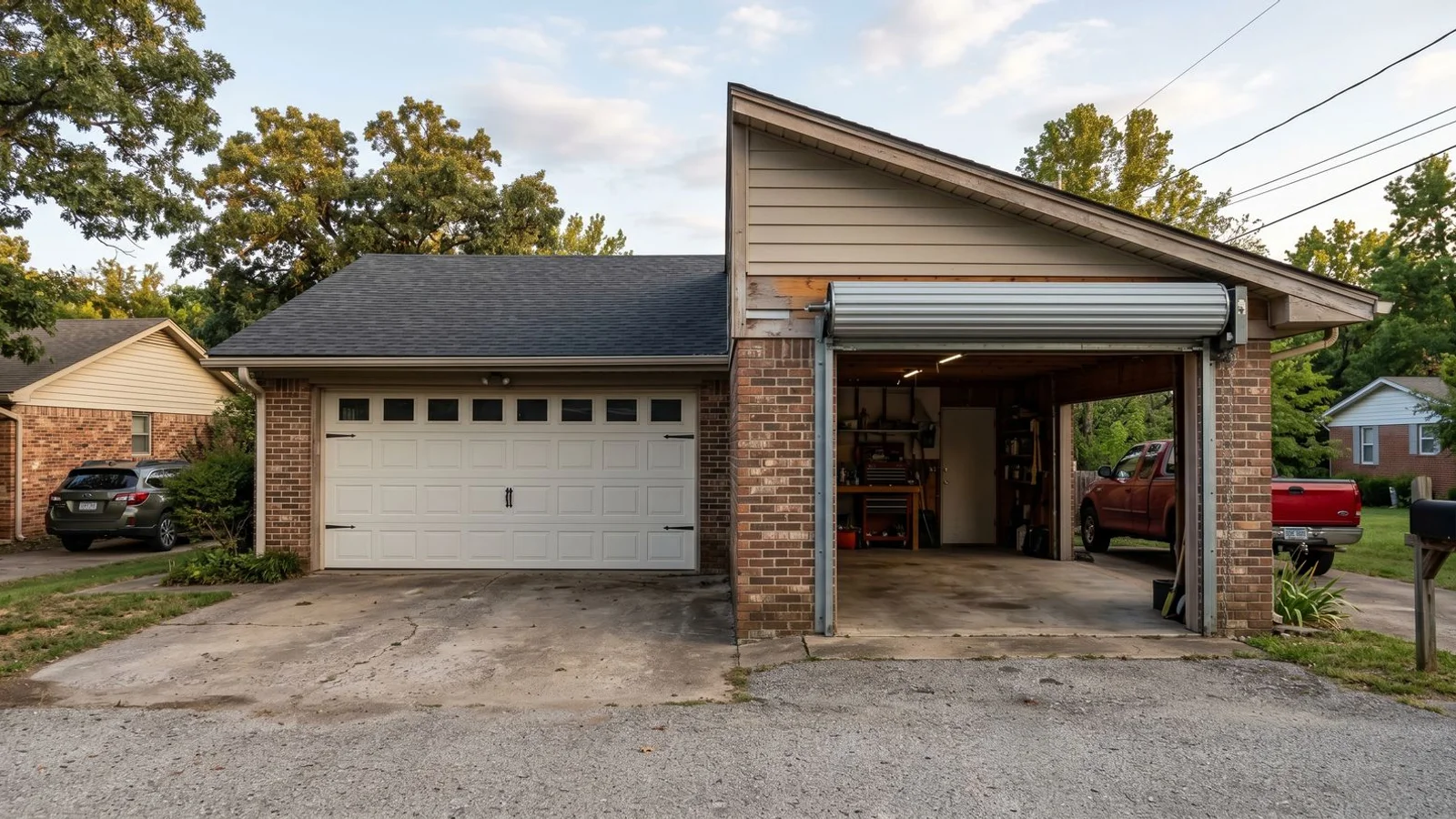 Sectional vs roller garage doors comparison illustration